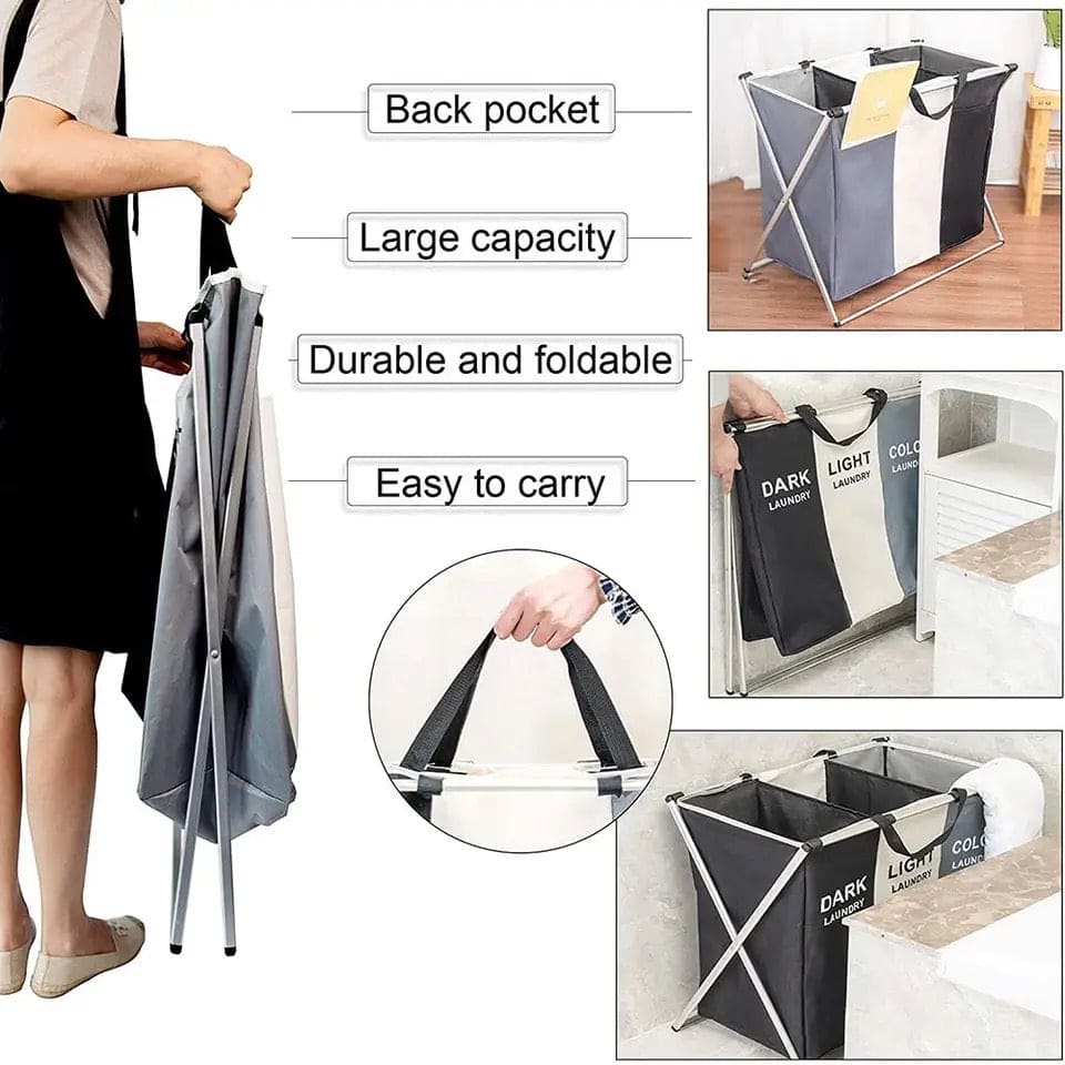 2/3 Grid Laundry Basket With Stand, Foldable Dirty Clothes Storage Hamper, Waterproof Home Laundry Basket, X Shape Foldable Dirty Laundry Basket, Collapsible Laundry Storage Organizer, Oxford Fabric Clothes Laundry Bag 2/3 Grid Laundry Basket With Stand, Foldable Dirty Clothes Storage Hamper, Waterproof Home Laundry Basket, X Shape Foldable Dirty Laundry Basket, Collapsible Laundry Storage Organizer, Oxford Fabric Clothes Laundry Bag